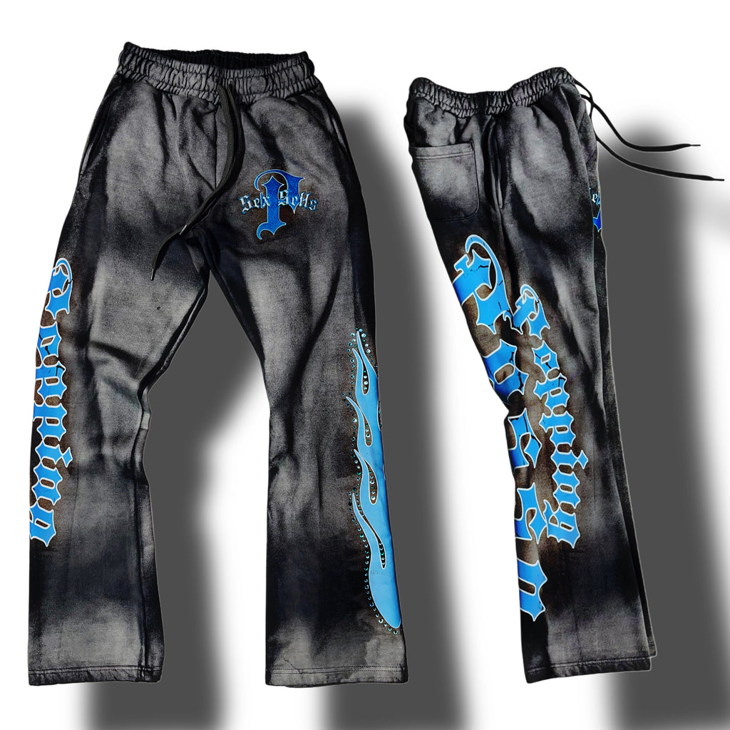 Blue flames Sweat Pants